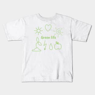 Environmental elements design. Line art Kids T-Shirt